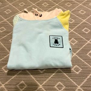 Teddy fresh pastel color block sweat shirt in a size small
